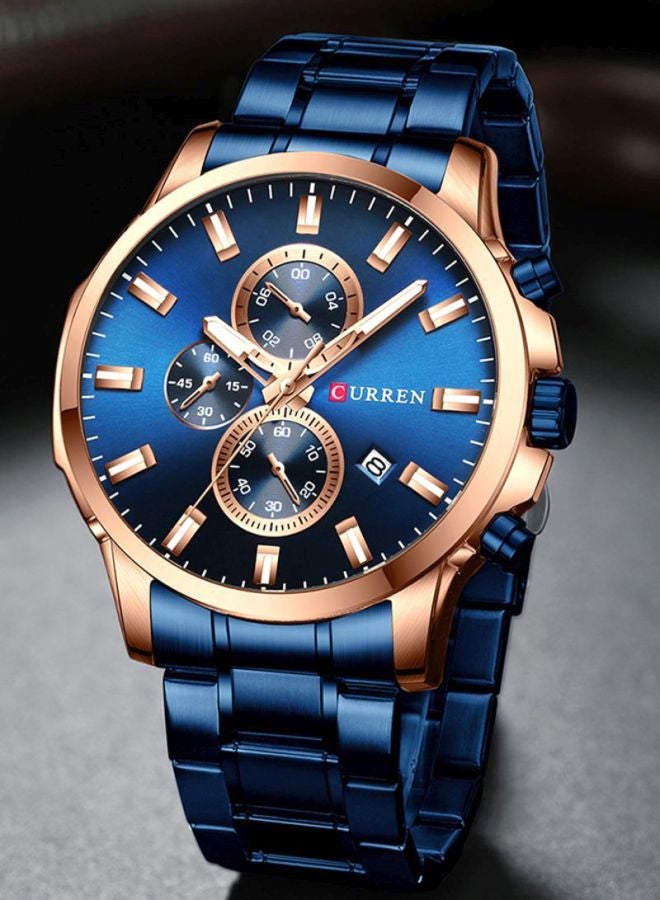 CURREN Men's Stainless Steel Chronograph Watch 4338 - Image 3