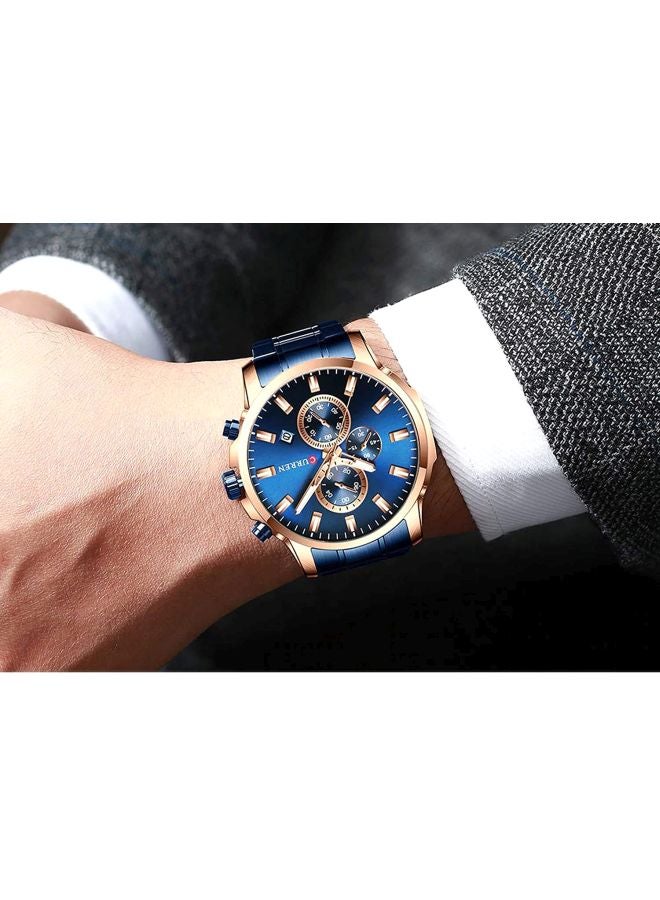 CURREN Men's Stainless Steel Chronograph Watch 4338 - Image 5