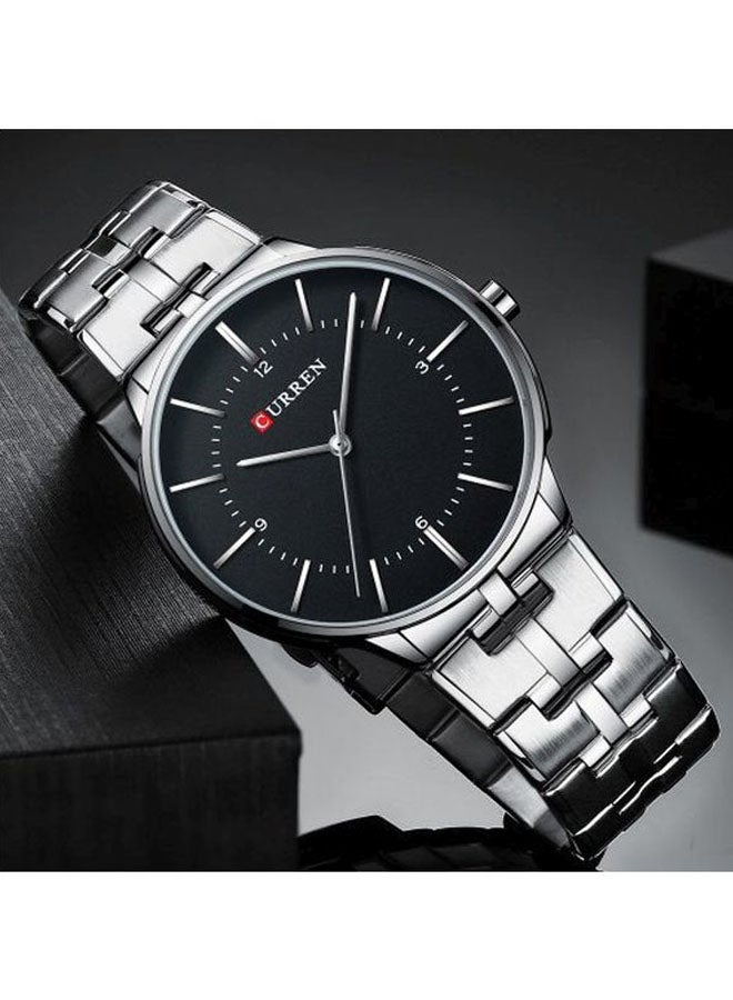 كارين ساعة يد بعقارب مقاومة للماء طراز 8321 - 42 مم - فضي للرجال - Image 2