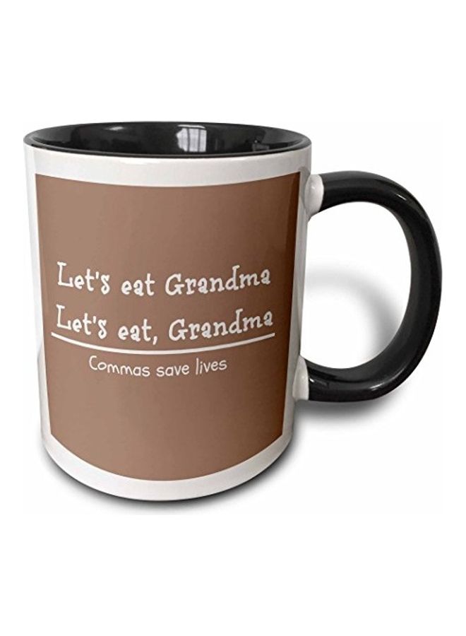 3DROSE Printed Ceramic Mug White/Black/Brown