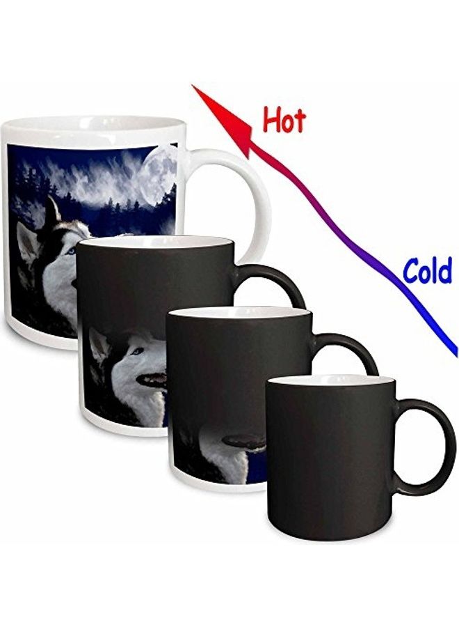 3Dروز مج قهوة سحري من السيراميك بطبعة كلب ألاسكا هاسكي تظهر عندما يملأ بسائل ساخن . متعدد الألوان - Image 2