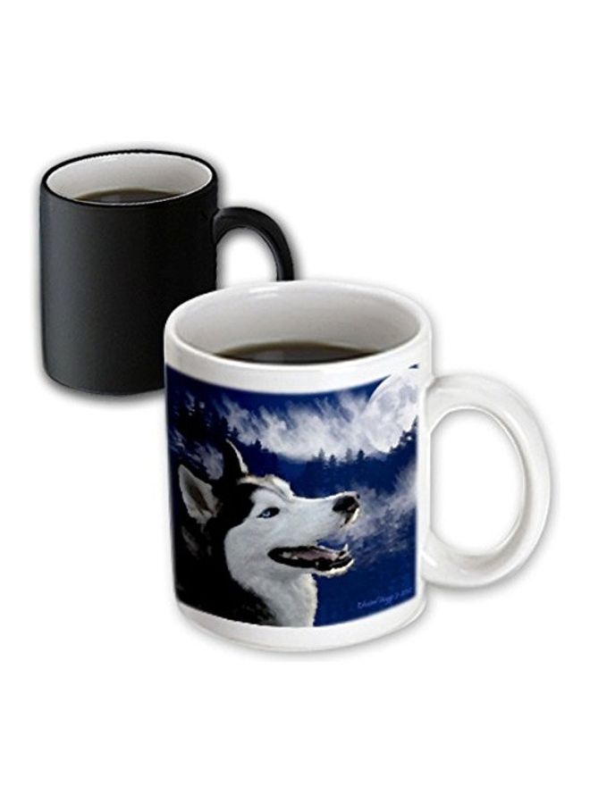 3Dروز مج قهوة سحري من السيراميك بطبعة كلب ألاسكا هاسكي تظهر عندما يملأ بسائل ساخن . متعدد الألوان - Image 3