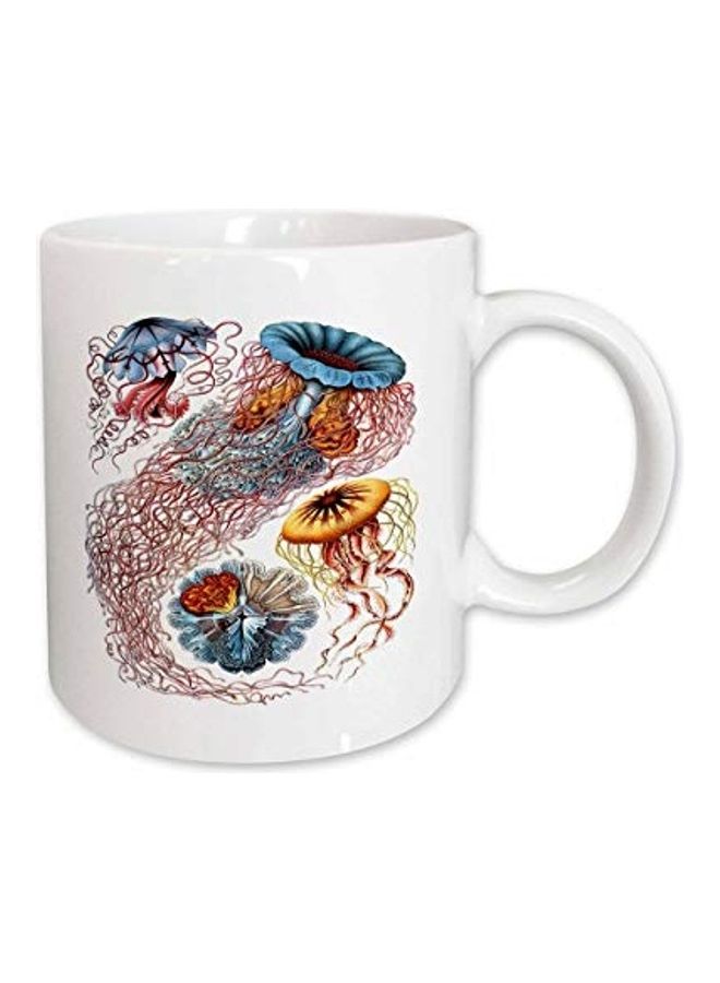 3DROSE Famous Biologist 1904 Drawing of Jellyfish Ceramic Mug Multicolour 