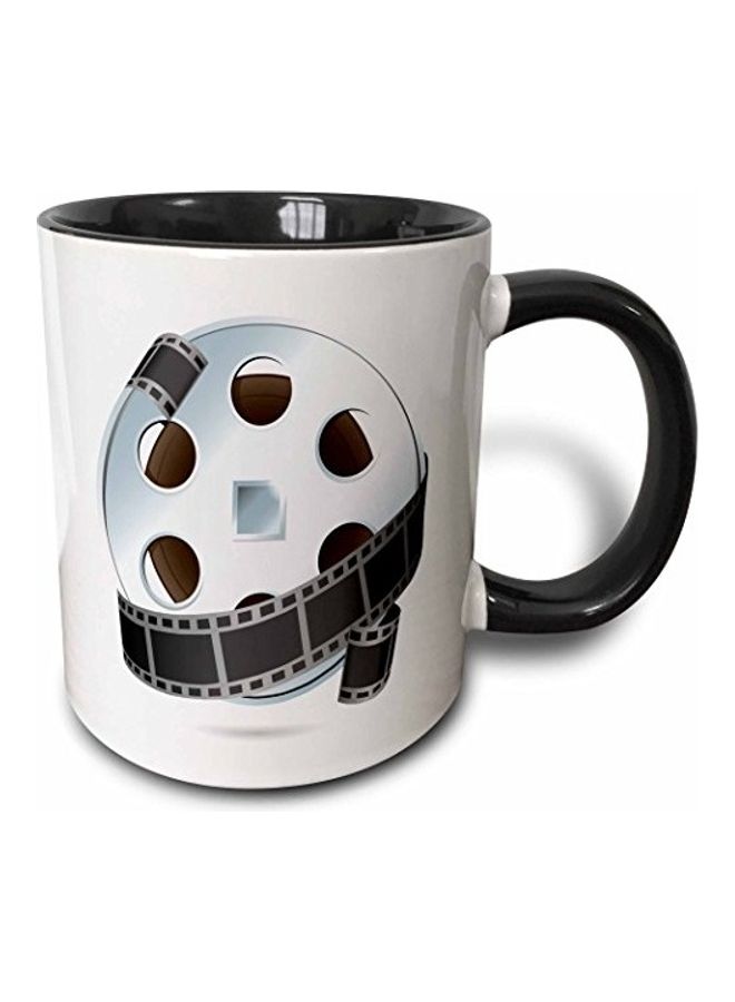 3Dروز مج قهوة بطبعة بكرة فيلم أسود/ أبيض/ أزرق