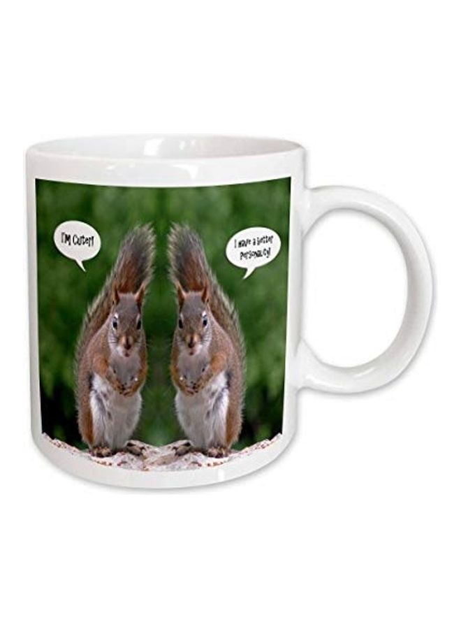 3Dروز مج من السيراميك بطبعة سنجاب مضحك متعدد الألوان