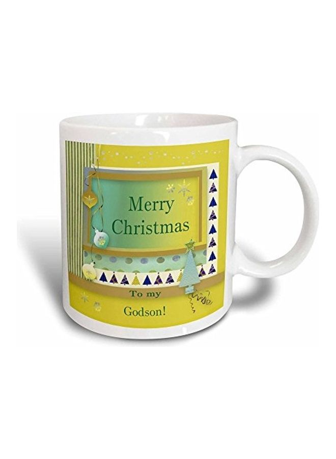 3Dروز مج تحويل مطبوع بعبارة Merry Christmas أسود/ أبيض/ أخضر - Image 1