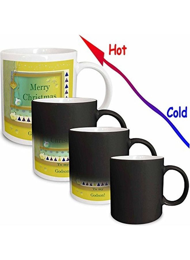 3Dروز مج تحويل مطبوع بعبارة Merry Christmas أسود/ أبيض/ أخضر - Image 3