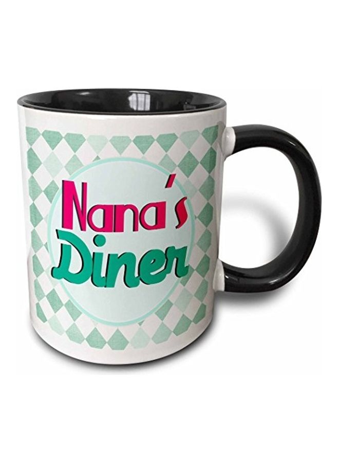 Nanas Diner Printed Mug Black/Green