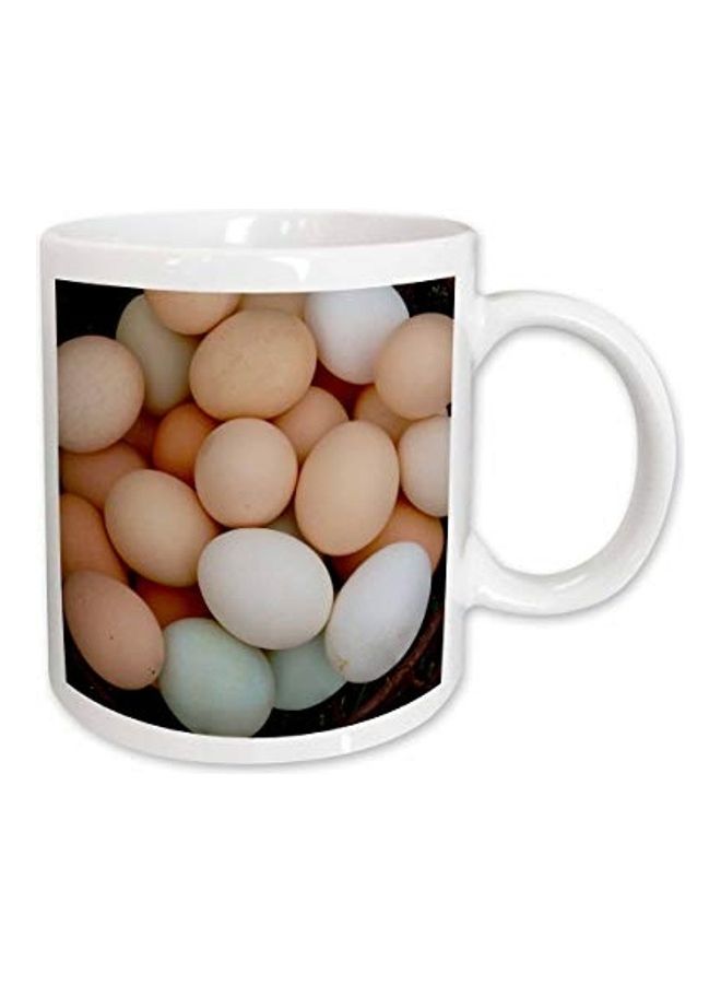 3DROSE Chicken Eggs Printed Mug White/Black/Beige  - Image 1