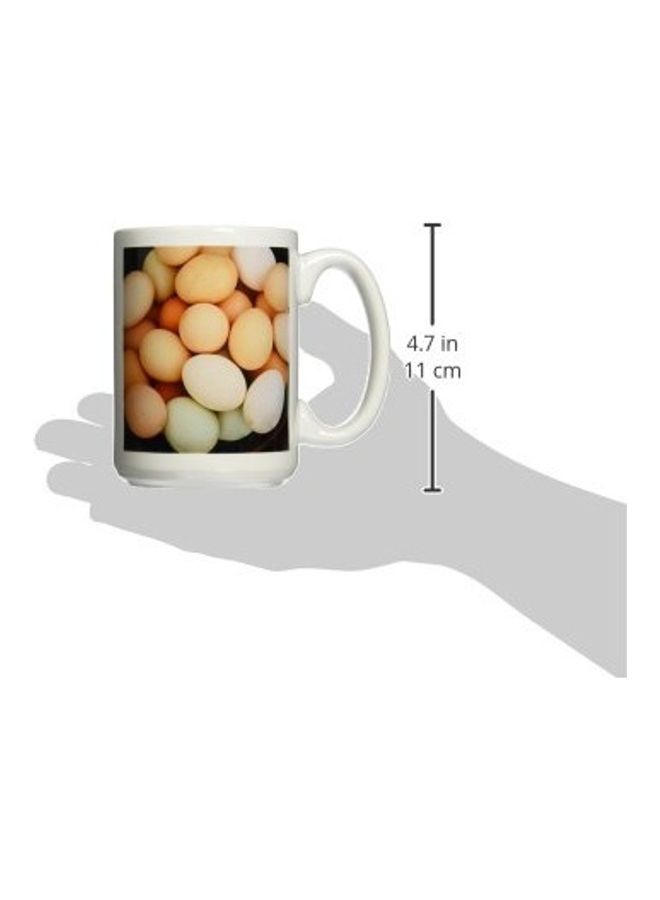 3DROSE Chicken Eggs Printed Mug White/Black/Beige  - Image 2