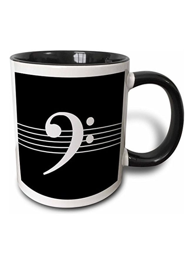 3dRose Treble G-Clef Staves Staff Music Gift Mug Black