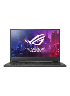 لابتوب روج زيفروس S GX701GXR للألعاب بشاشة مقاس 17.3 بوصة ومعالج كور i7 وذاكرة رام سعة 32 جيجابايت ومحرك أقراص SSD ‏سعة 1 تيرابايت وبطاقة رسومات إنفيديا جي فورس RTX 2080Q سعة ‏8 جيجابايت معدن أسود