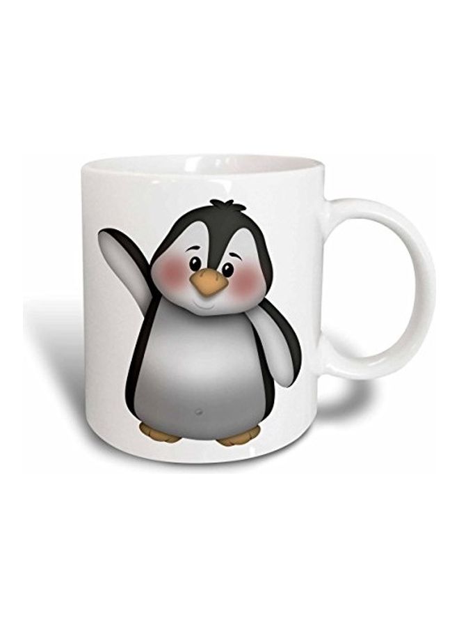 3Dروز مج بتصميم رسمة لطيفة لدب سانتا الصغير مع عصا الحلوى أسود/ أبيض