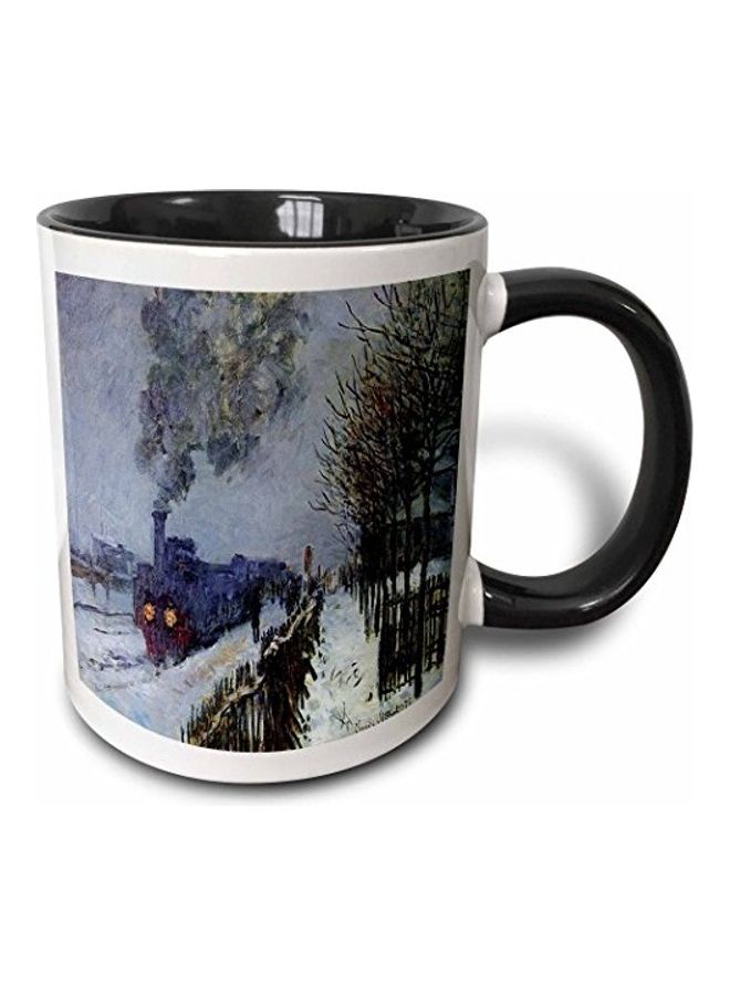 Train In The Snow Printed Mug Multicolour