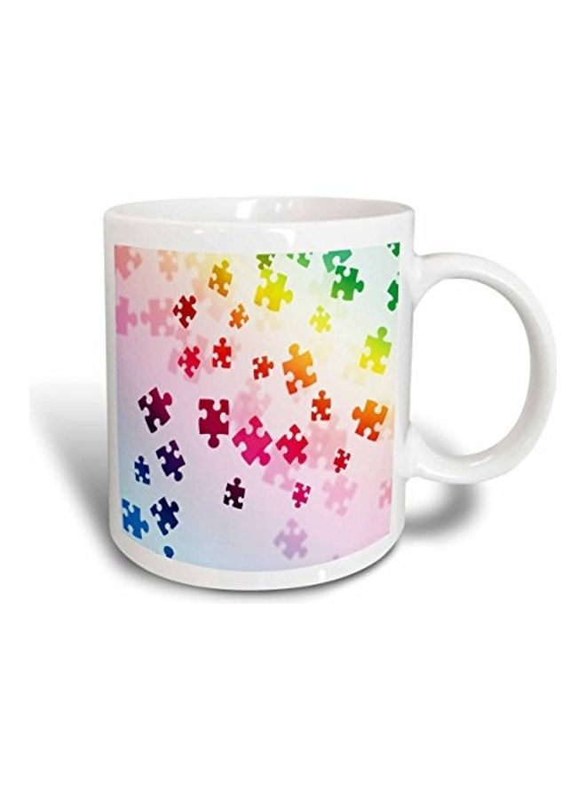 3Dروز قدح قهوة خزفي أزرق/ أخضر/ وردي