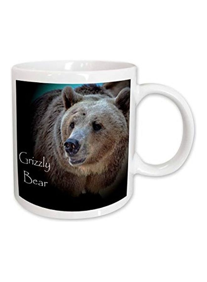 3DROSE A Close-Up of a Grizzly Bear Ceramic Mug Multicolour - Image 1