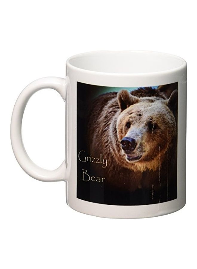 3DROSE A Close-Up of a Grizzly Bear Ceramic Mug Multicolour - Image 2