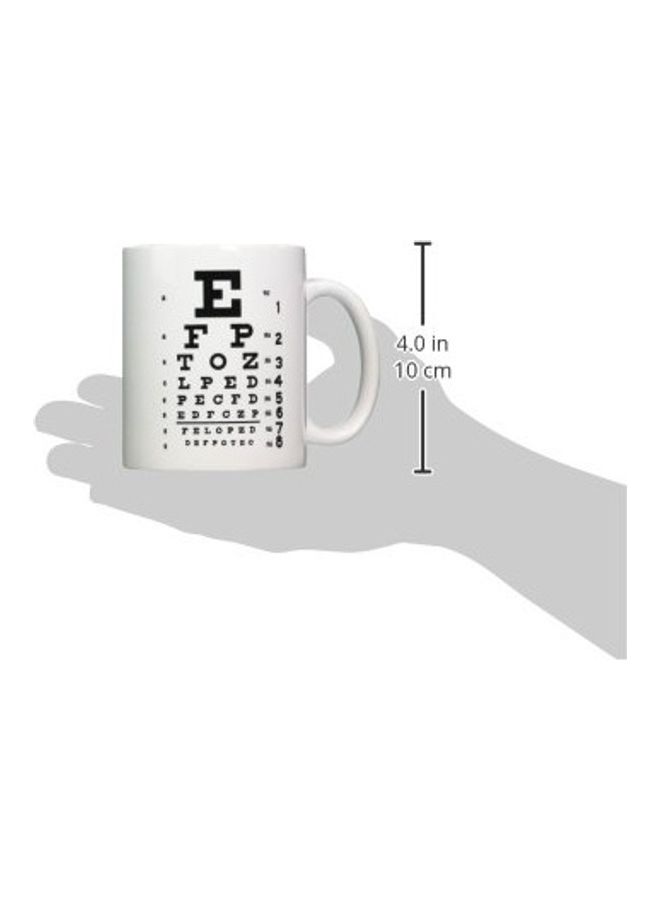3Dروز كوب مج قهوة مطبوع عليه لوح فحص العيون الخاص بطبيب العيون أبيض/أسود - Image 2
