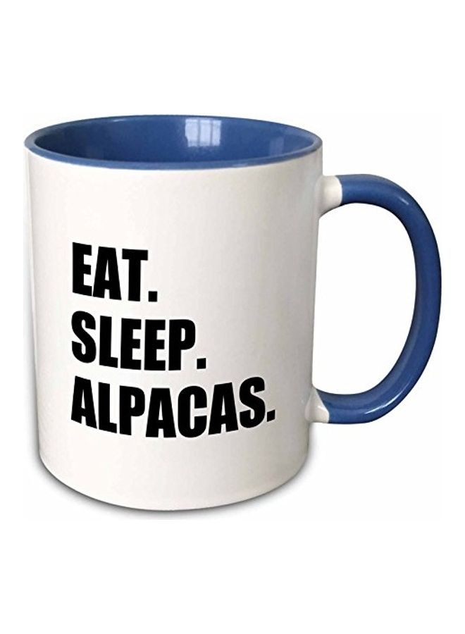 3Dروز مج من السيراميك بطبعة أزرق/ أبيض