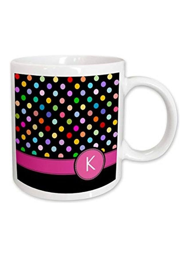 3DROSE Hot Pink Personal Initial Colorful Girly Mug Ceramic - Image 1