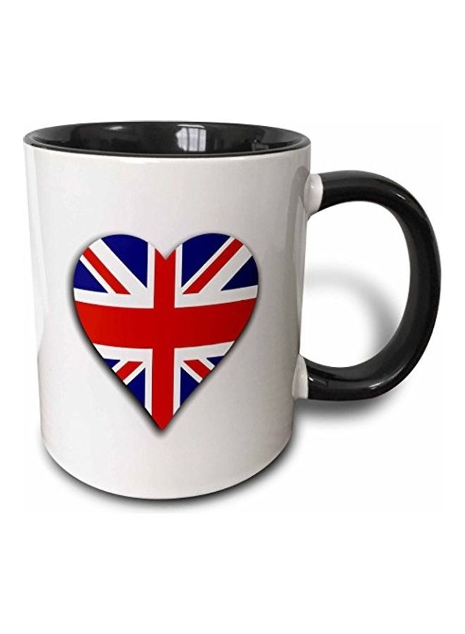 3Dروز مج بلونين مطبوع عليه علم بريطانيا في قلب متعدد الألوان