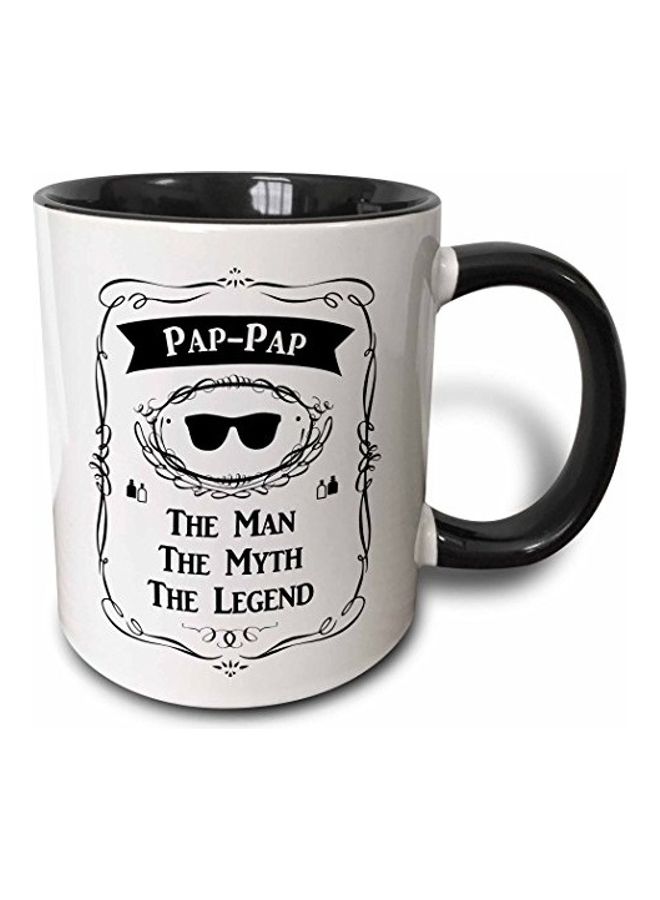 3Dروز مج قهوة بطبعة رسمة ثلاثية الأبعاد أسود/ أبيض