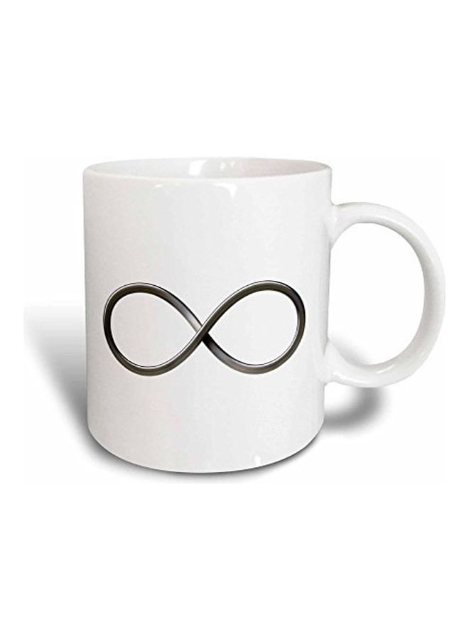 3Dروز مج سحري يظهر تصميمه مع تغير درجة الحرارة بتصميم رمز اللانهاية أبيض/ أسود - Image 1