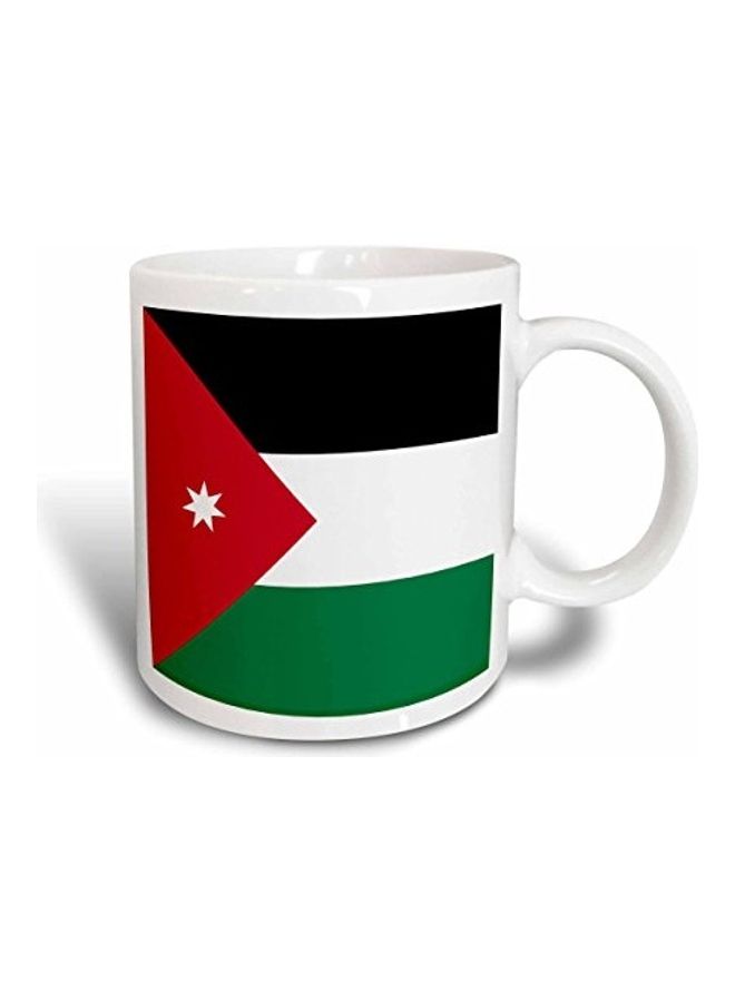 3DROSE Flag Of Jordan Printed Mug White/Black/Green