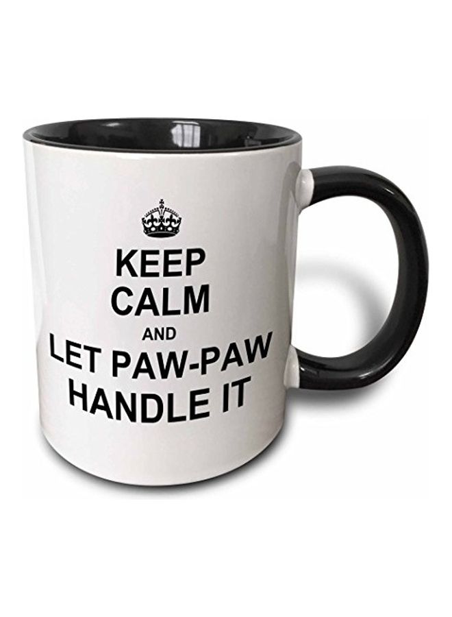 3Dروز مج بطبعة عبارة "Keep Calm and Let Paw Handle it" متعدد الألوان