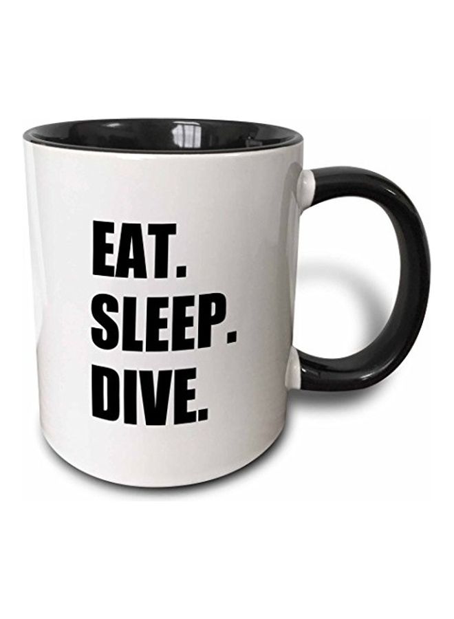 3DROSE Eat Sleep Dive Printed Mug Black/White