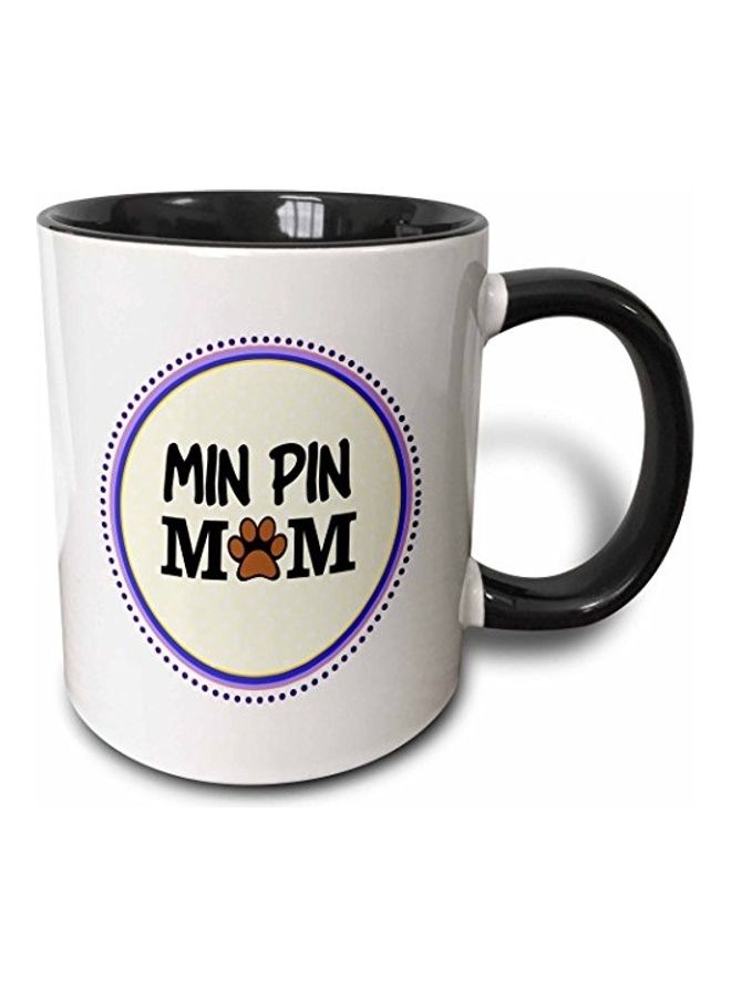 3DROSE Min Pin Mom Printed Mug Black/White/Purple