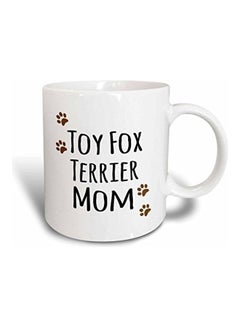 3DROSE Toy Fox Terrier Mom Printed Mug White/Black/Brown 