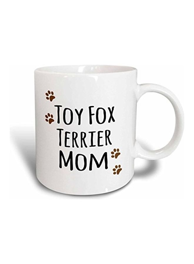 3DROSE - Toy Fox Terrier Mom Printed Mug White/Black/Brown - Image 1