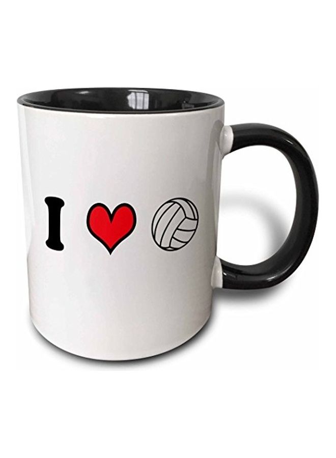 3DROSE High Gloss Finish Printed Two Tone Ceramic Mug Black/White