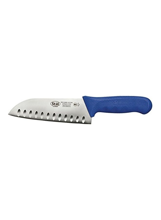 Winco Stainless Steel Santoku Knife Silver/Blue 7inch 