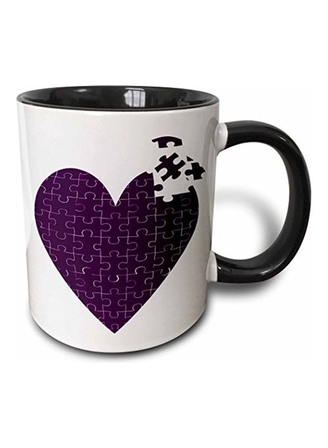 3DROSE 3D Painted Coffee Mug Purple/Black/White