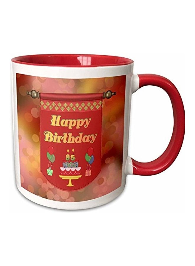 3Dروز لافتة عيد ميلاد على شكل كيك مع هدايا وبالونات بلونين أحمر/أبيض