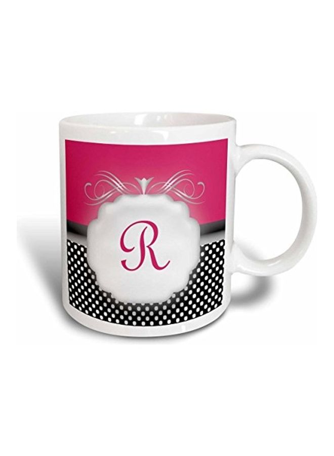 3DROSE Letter R Ceramic Mug Multicolour - Image 1
