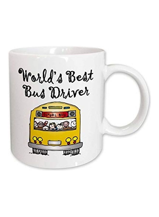 3Dروز مج سيراميك مطبوع عليه عبارة "Worlds Best Bus Driver" متعدد الألوان - Image 1