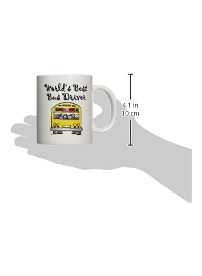 3Dروز مج سيراميك مطبوع عليه عبارة "Worlds Best Bus Driver" متعدد الألوان - Image 3