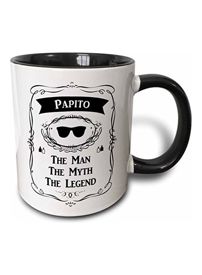 3Dروز مج من السيراميك بطبعة أسود/أبيض