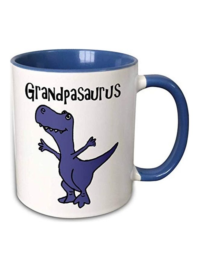 3Dروز مج من السيراميك بطبعة أزرق/ أبيض