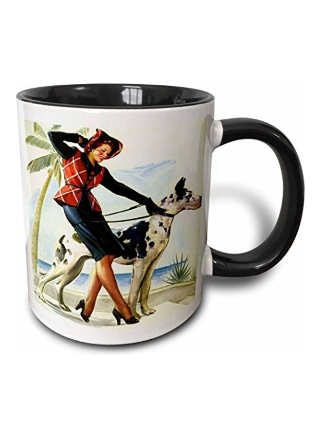 3Dروز مج من السيراميك بطبعة متعدد الألوان