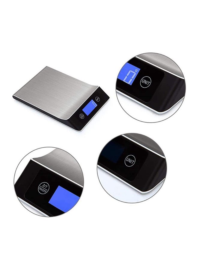 HB LCD Digital Touch Button Kitchen Food Scale Black/Silver - Image 2