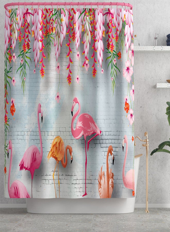 4-Piece Waterproof Bathroom Curtain with Non-slip Toilet Pad Cover Multicolour 75 x 45cm - Image 4