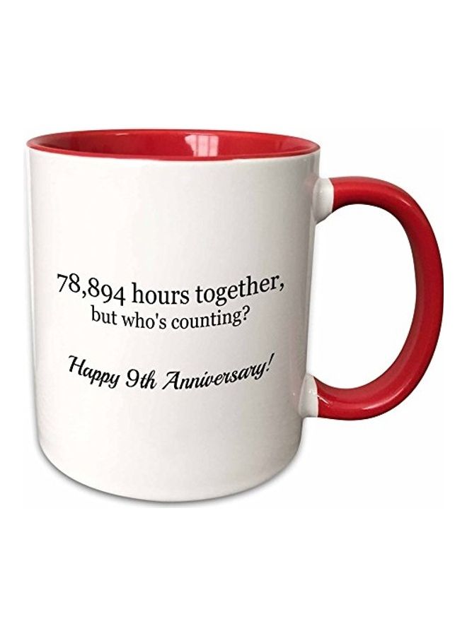 3DROSE Happy 9Th Anniversary Together Mug Red 