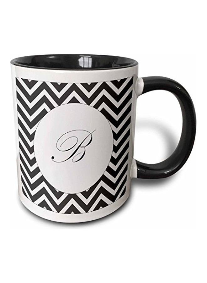 Alphabet B Printed Mug Black/White
