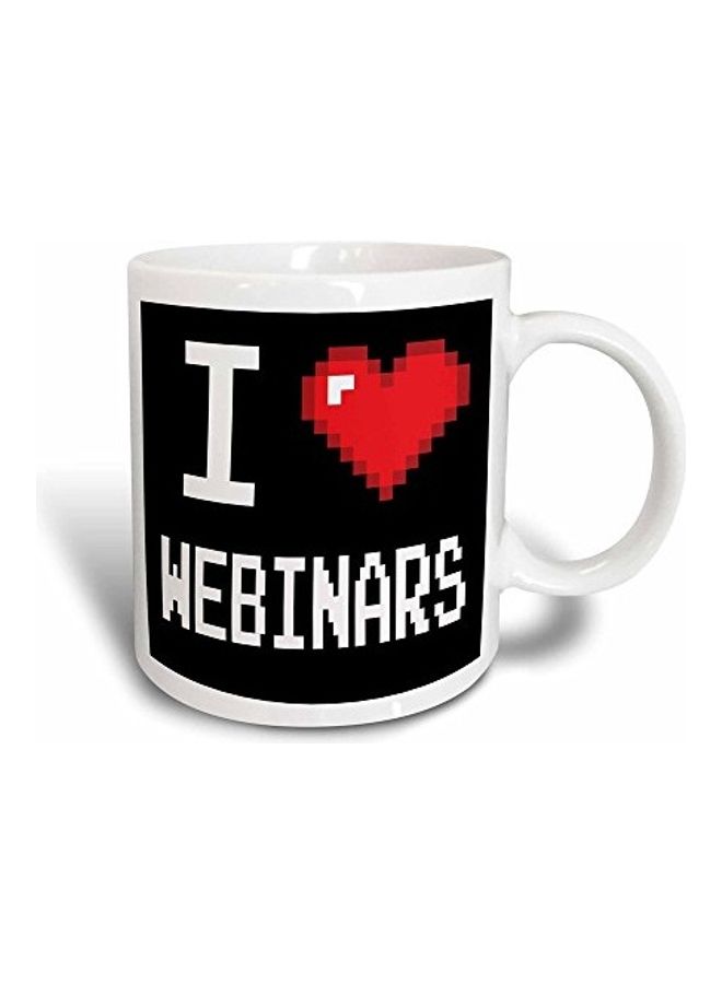 3Dروز مج سحري جميل مطبوع عليه عبارة "I Love Webinars" أبيض/أسود/أحمر - Image 1