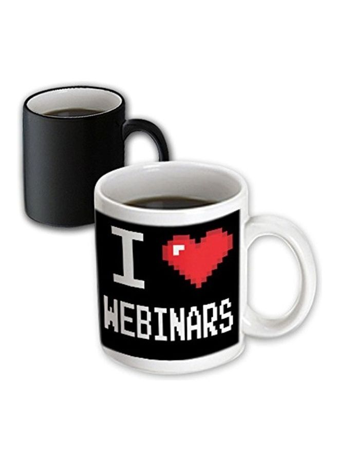 3Dروز مج سحري جميل مطبوع عليه عبارة "I Love Webinars" أبيض/أسود/أحمر - Image 3
