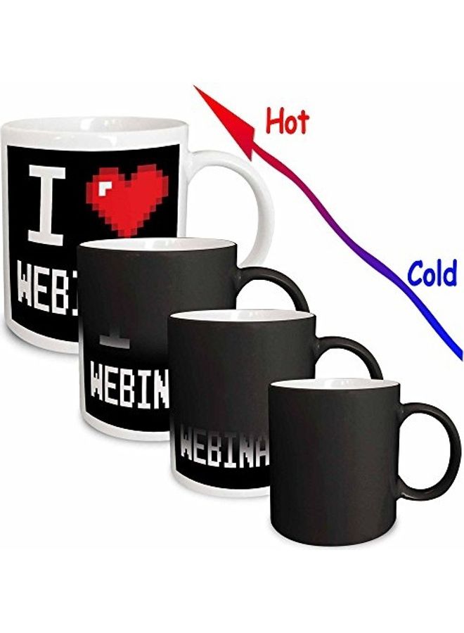 3Dروز مج سحري جميل مطبوع عليه عبارة "I Love Webinars" أبيض/أسود/أحمر - Image 2